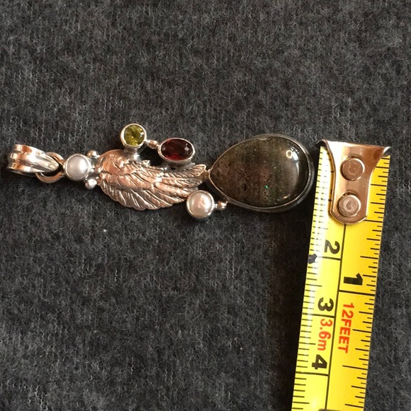 Multi Stoned Winged Pendant - Picture 7 of 7